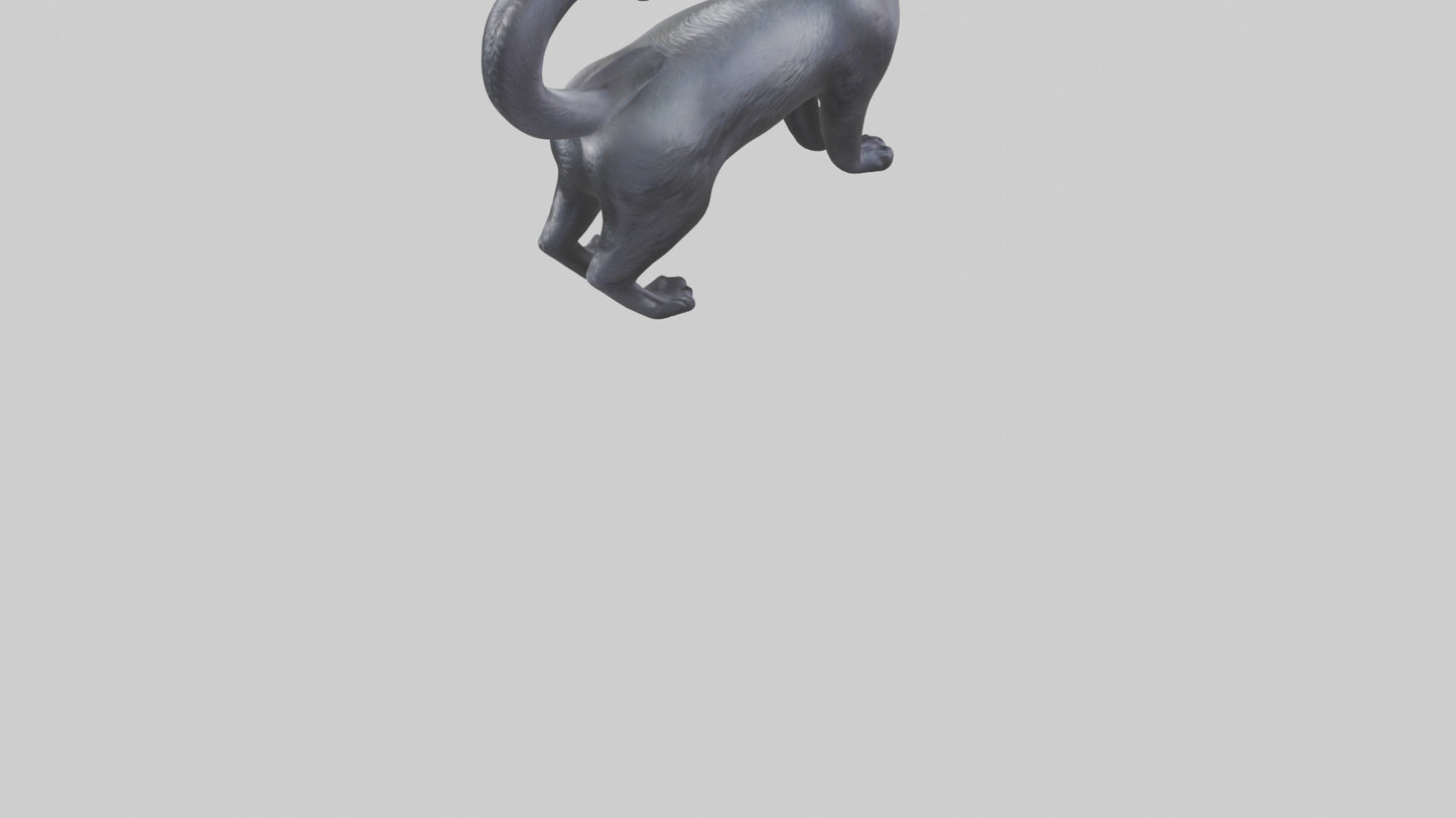 Iriomote Cat statue model 2 VR / AR / low-poly