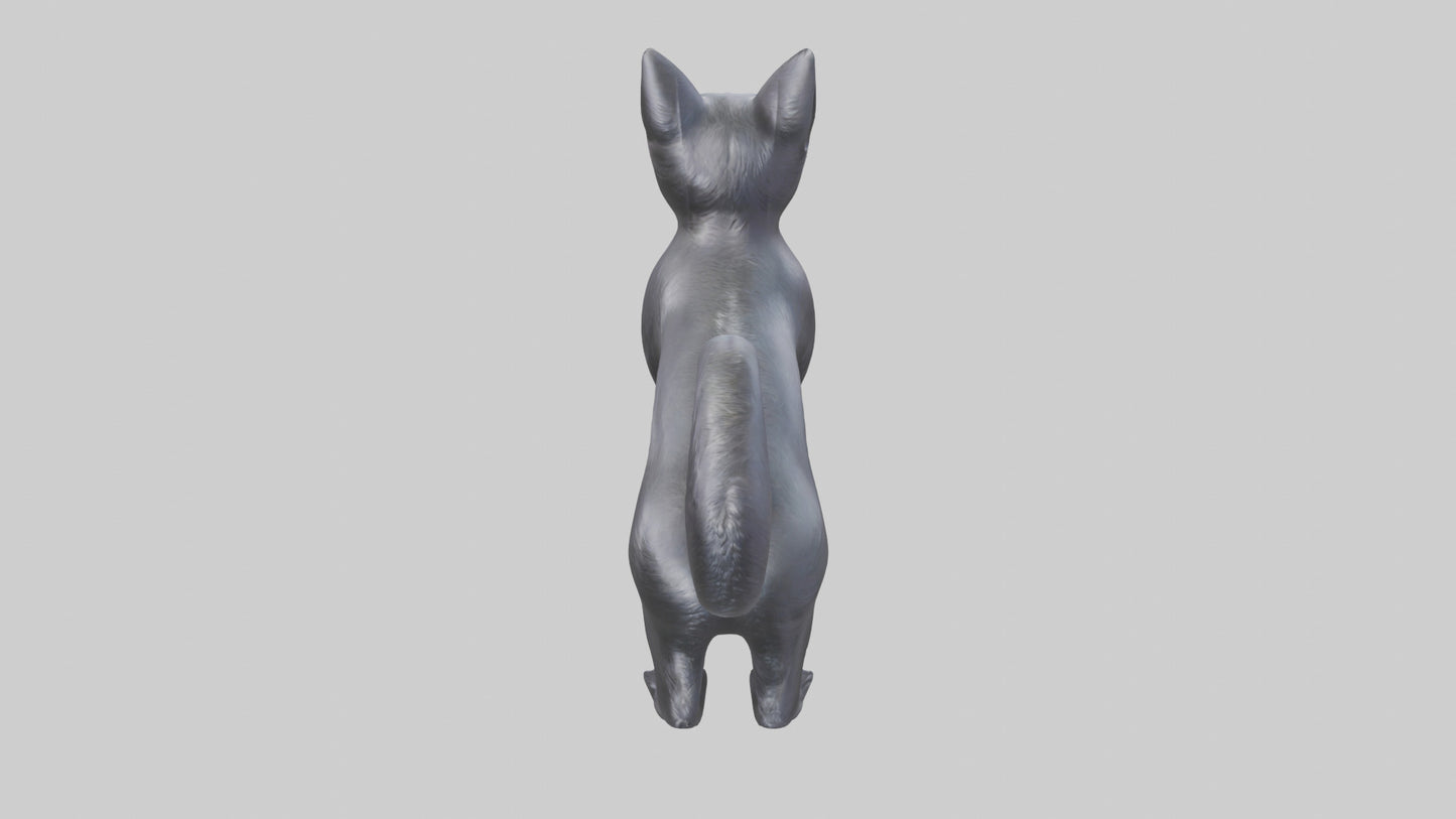 Iriomote Cat statue model 2 VR / AR / low-poly