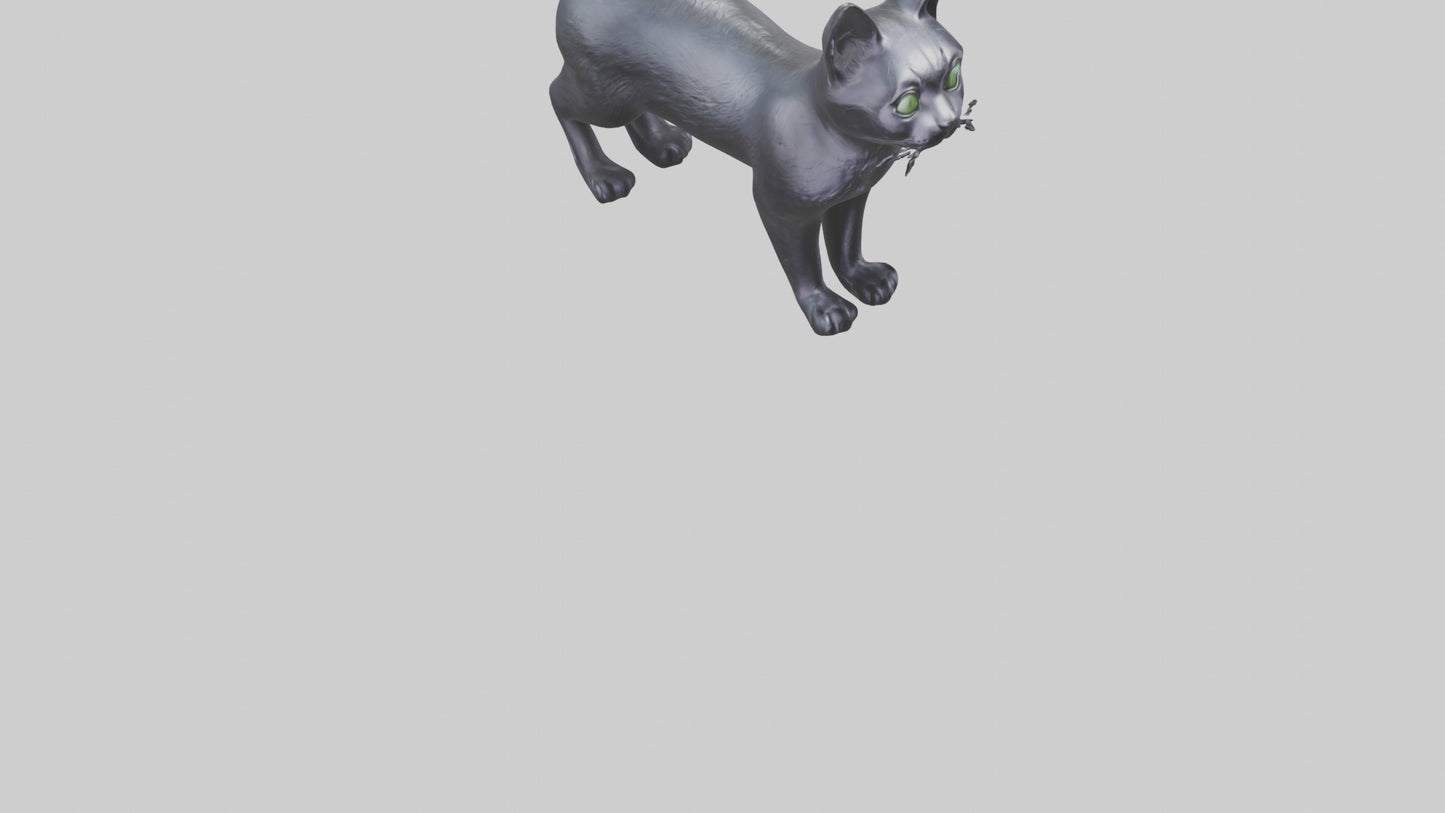 Iriomote Cat statue model 2 VR / AR / low-poly