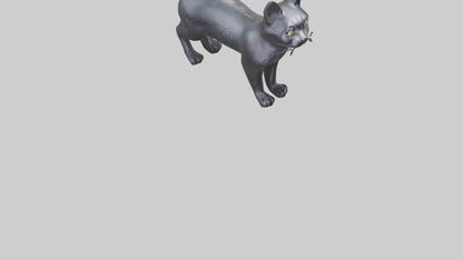 Iriomote Cat statue model 2 VR / AR / low-poly