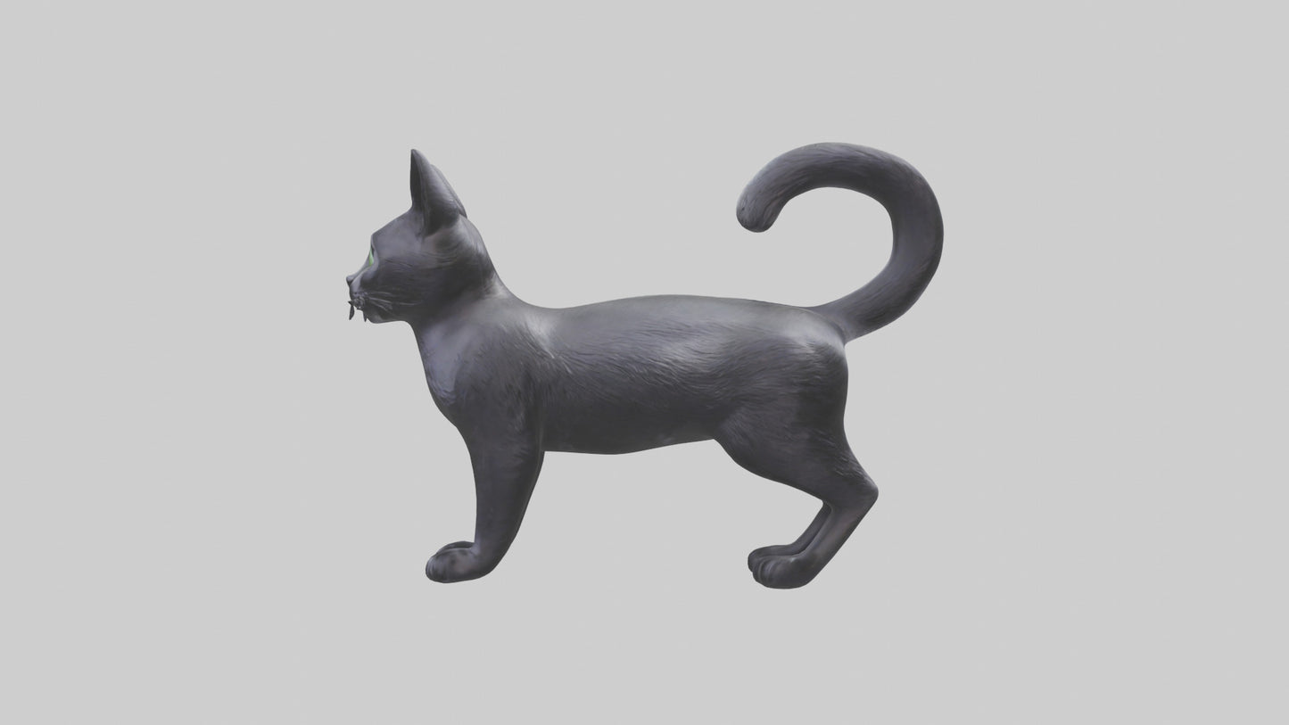 Iriomote Cat statue model 2 VR / AR / low-poly