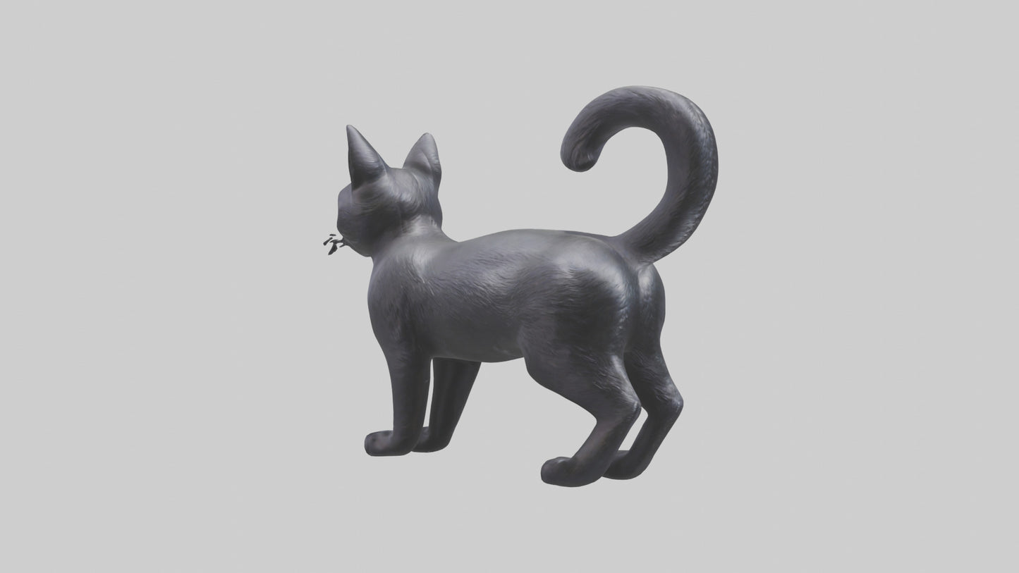 Iriomote Cat statue model 2 VR / AR / low-poly