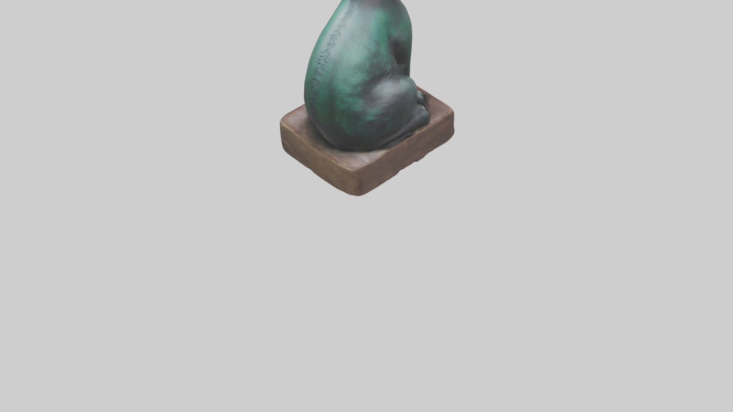 Iriomote Cat statue model VR / AR / low-poly