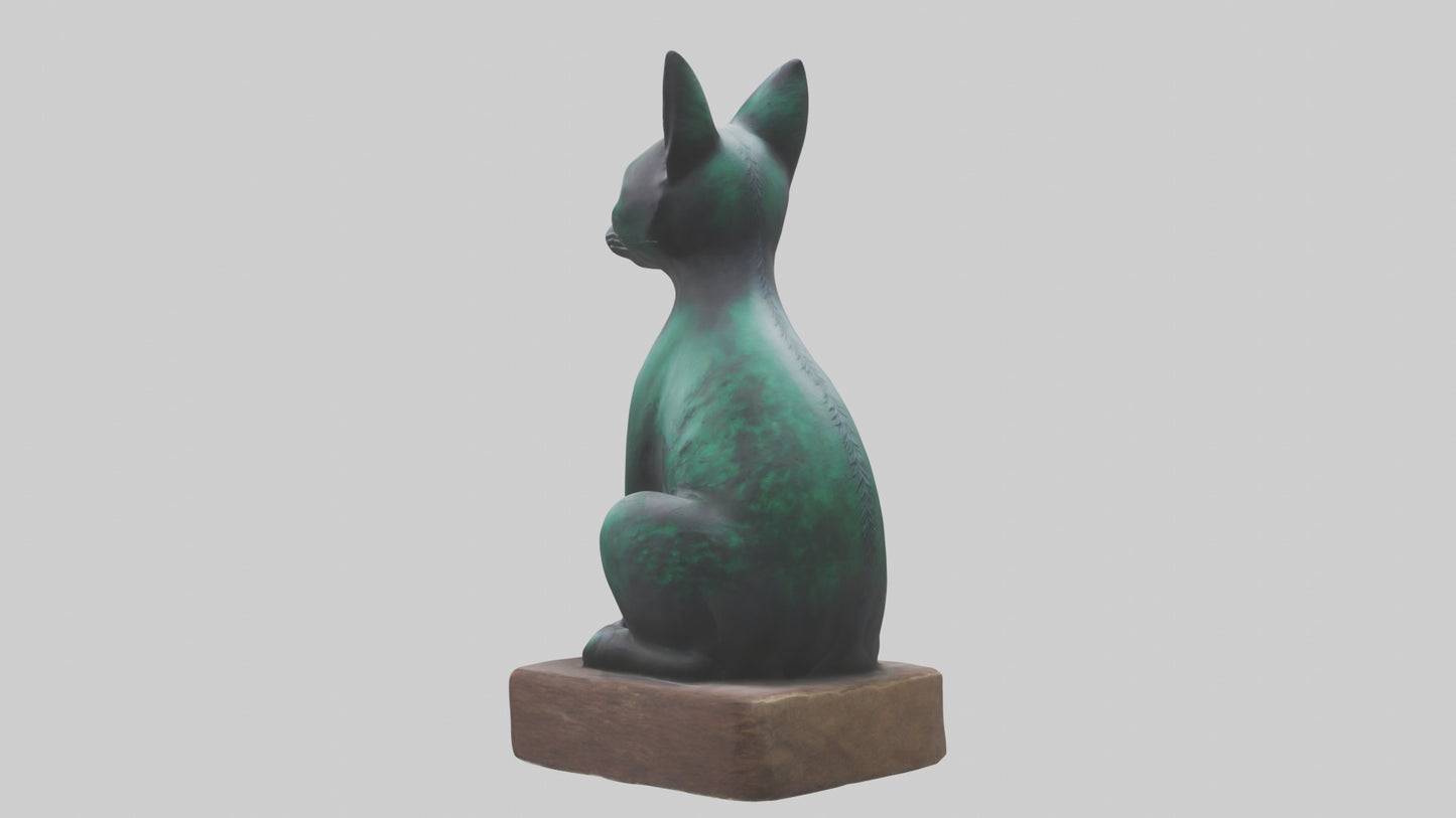 Iriomote Cat statue model VR / AR / low-poly