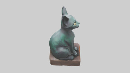 Iriomote Cat statue model VR / AR / low-poly