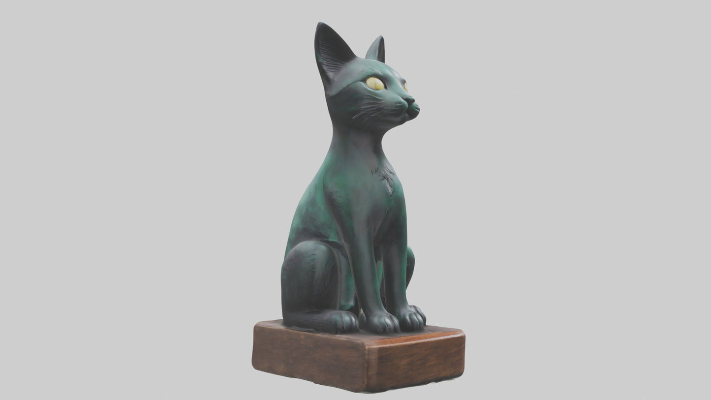 Iriomote Cat statue model VR / AR / low-poly