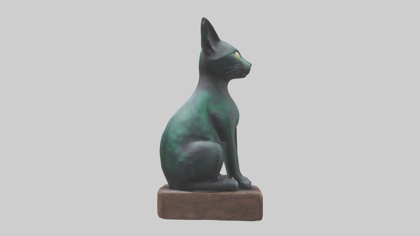 Iriomote Cat statue model VR / AR / low-poly