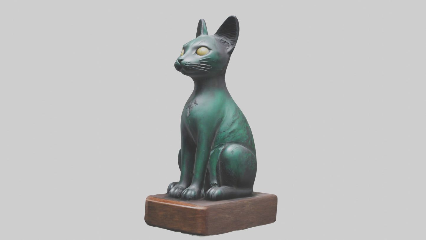 Iriomote Cat statue model VR / AR / low-poly