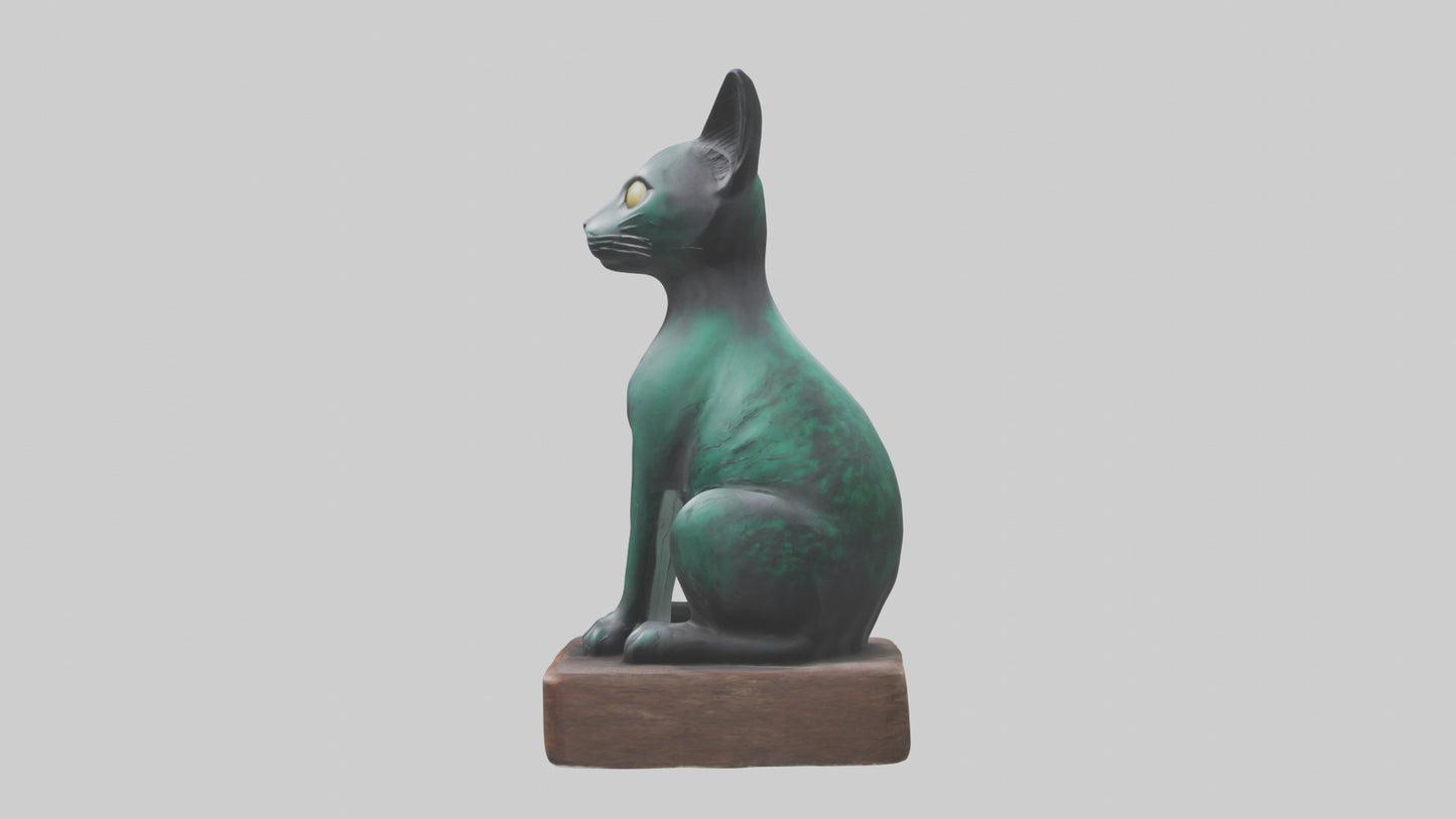 Iriomote Cat statue model VR / AR / low-poly