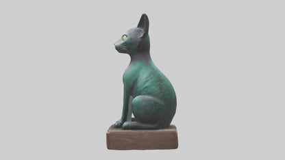 Iriomote Cat statue model VR / AR / low-poly