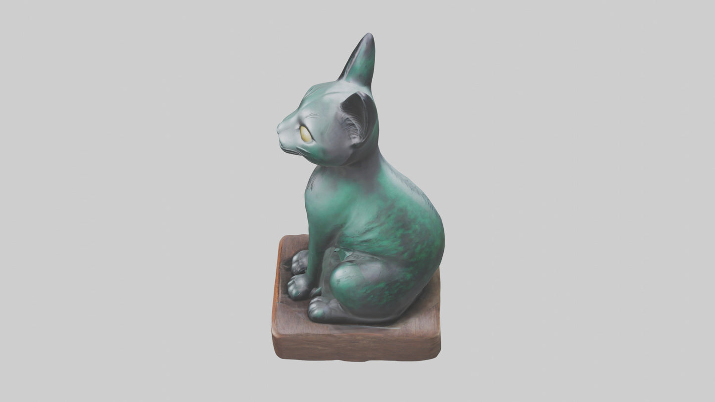 Iriomote Cat statue model VR / AR / low-poly