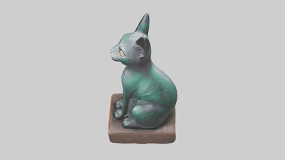 Iriomote Cat statue model VR / AR / low-poly