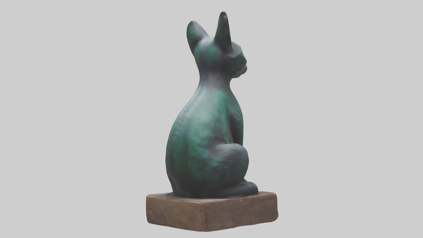 Iriomote Cat statue model VR / AR / low-poly