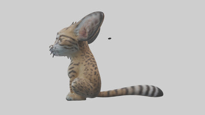 Iriomote Wildcat sitting model VR / AR / low-poly