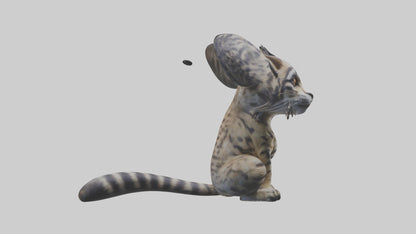Iriomote Wildcat sitting model VR / AR / low-poly