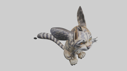 Iriomote Wildcat sitting model VR / AR / low-poly