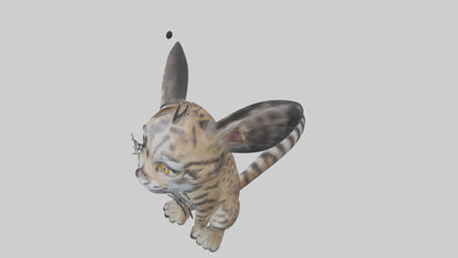 Iriomote Wildcat sitting model VR / AR / low-poly