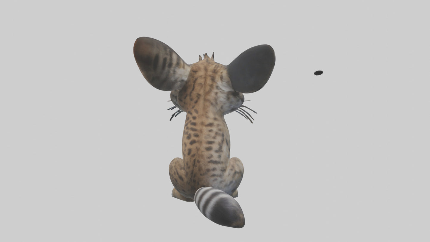 Iriomote Wildcat sitting model VR / AR / low-poly