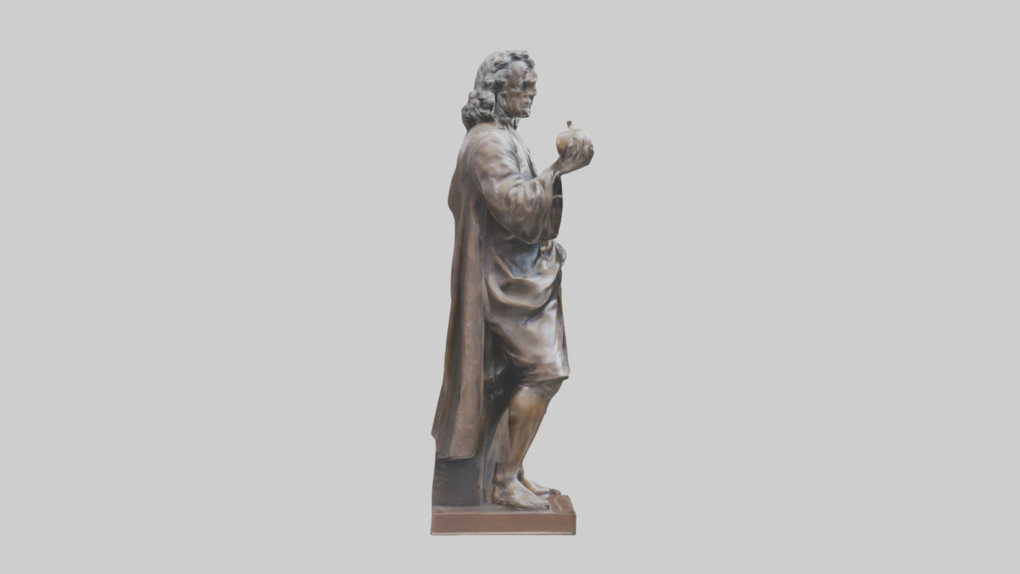 Isaac Newton statue model VR / AR / low-poly