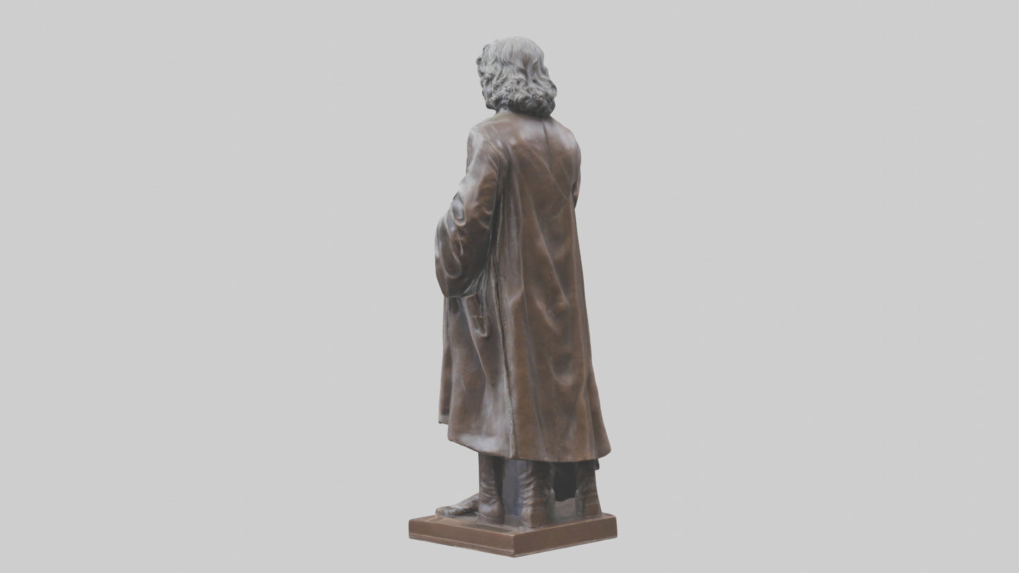 Isaac Newton statue model VR / AR / low-poly