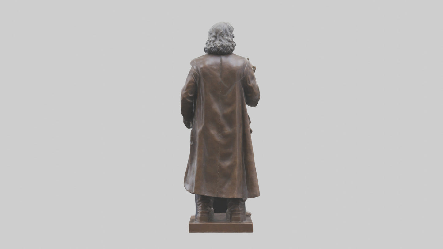 Isaac Newton statue model VR / AR / low-poly