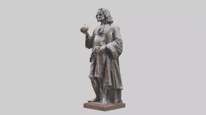 Isaac Newton statue model VR / AR / low-poly