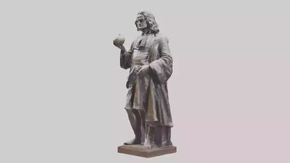 Isaac Newton statue model VR / AR / low-poly