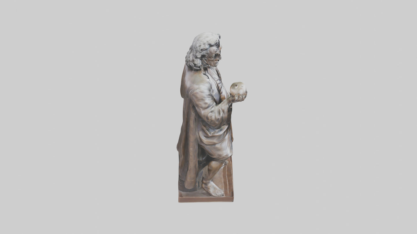 Isaac Newton statue model VR / AR / low-poly