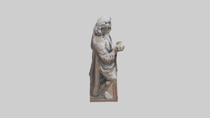 Isaac Newton statue model VR / AR / low-poly