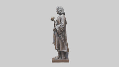 Isaac Newton statue model VR / AR / low-poly