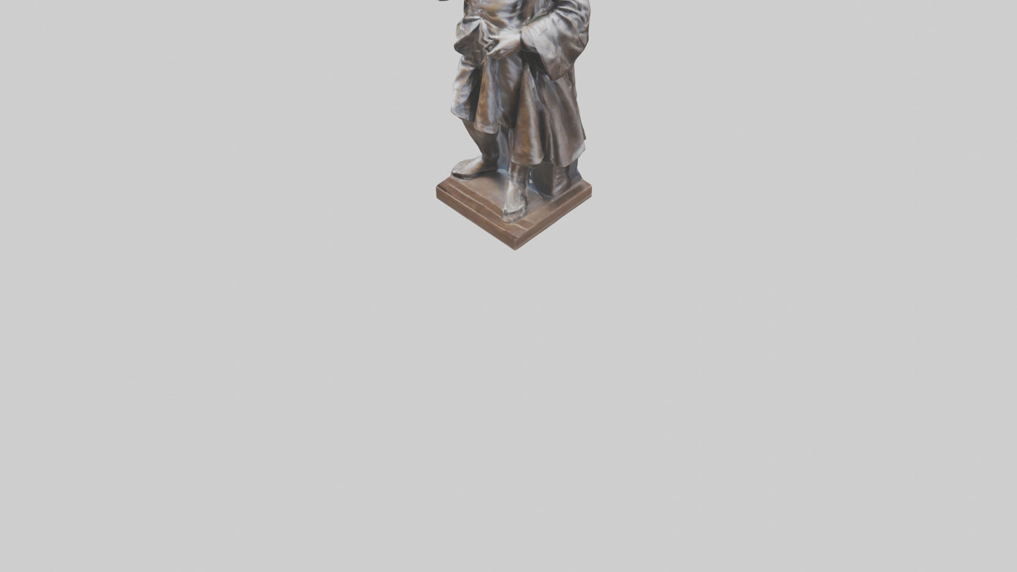 Isaac Newton statue model VR / AR / low-poly