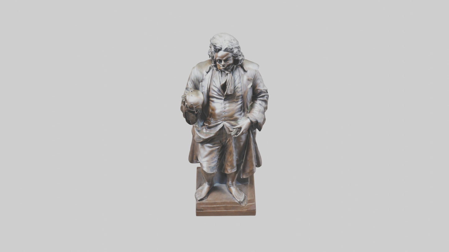 Isaac Newton statue model VR / AR / low-poly