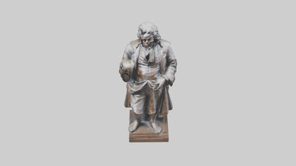 Isaac Newton statue model VR / AR / low-poly