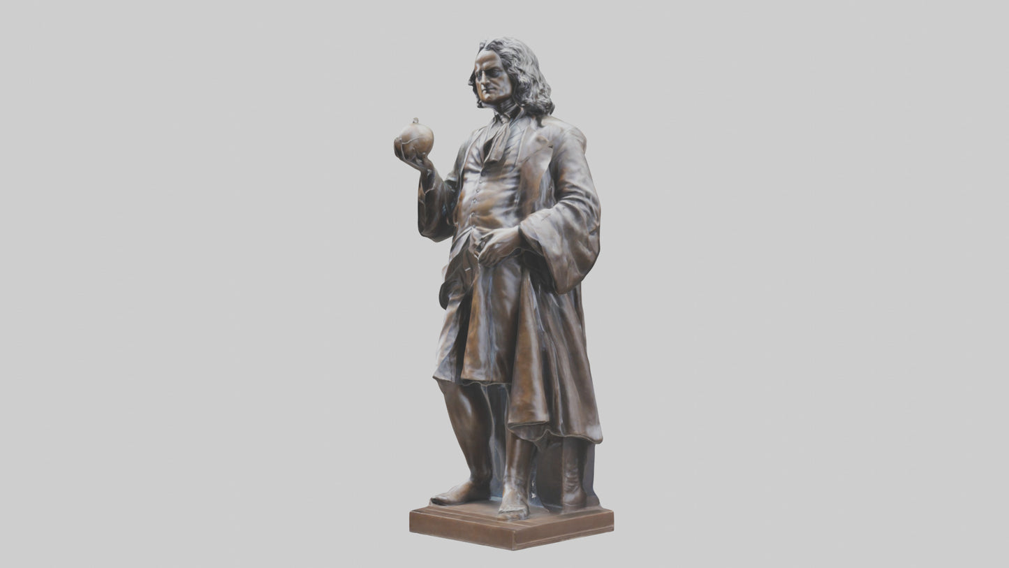 Isaac Newton statue model VR / AR / low-poly