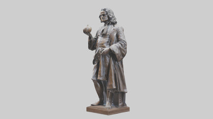 Isaac Newton statue model VR / AR / low-poly