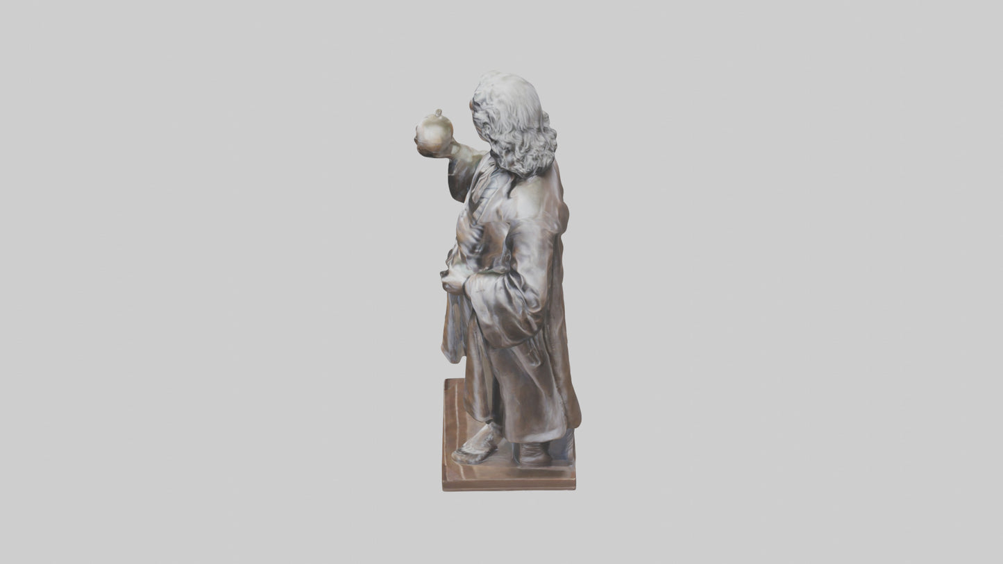 Isaac Newton statue model VR / AR / low-poly