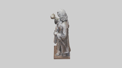 Isaac Newton statue model VR / AR / low-poly