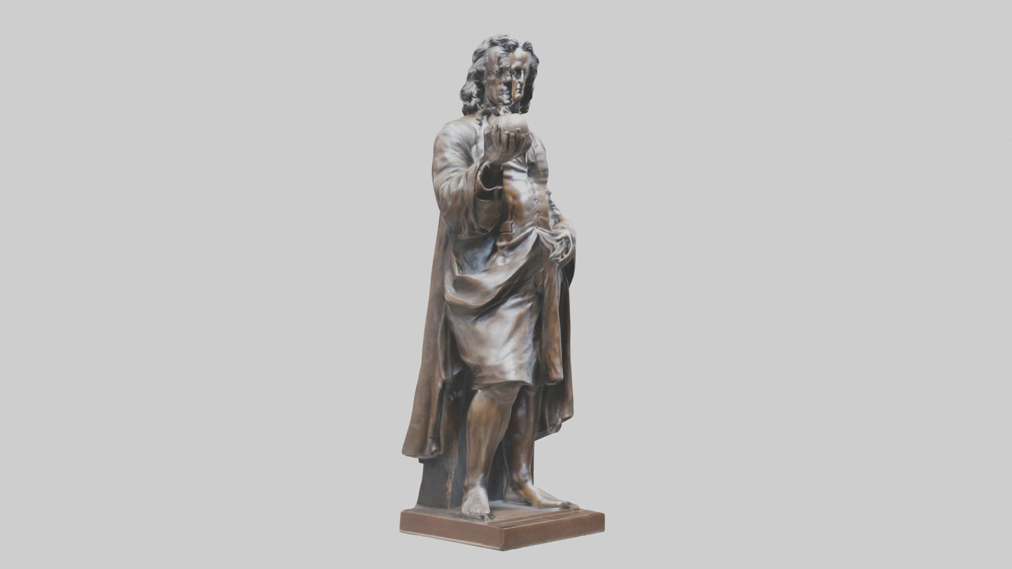 Isaac Newton statue model VR / AR / low-poly