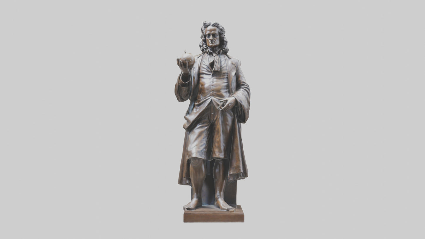 Isaac Newton statue model VR / AR / low-poly