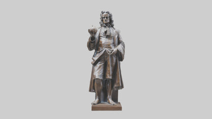 Isaac Newton statue model VR / AR / low-poly