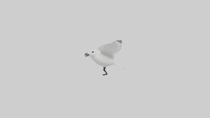 Ivory Gull flying model VR / AR / low-poly