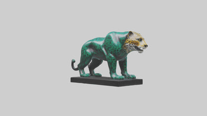 3D model Jaguar statue model VR / AR / low-poly