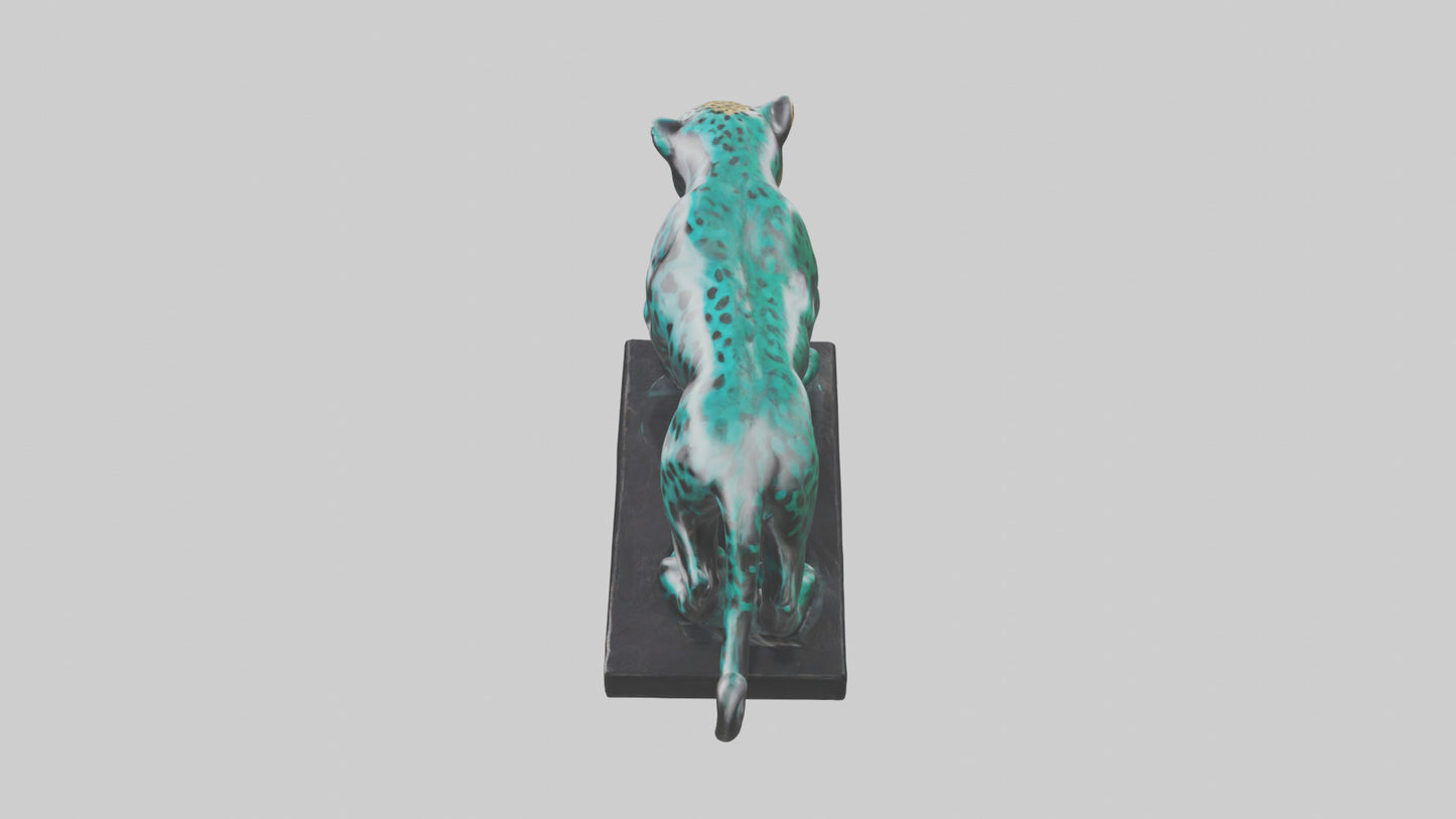 3D model Jaguar statue model VR / AR / low-poly