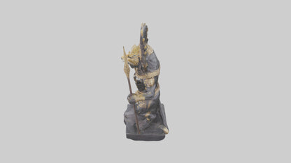 Jaguar Warrior statue model VR / AR / low-poly