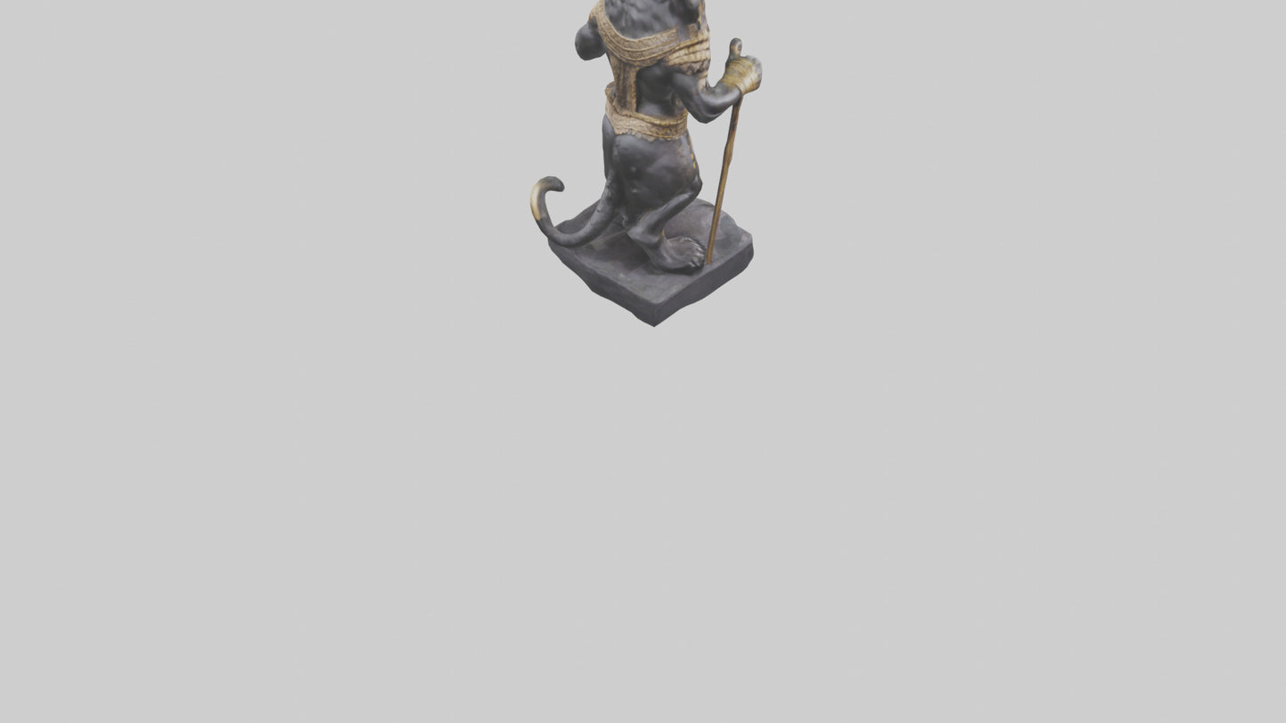 Jaguar Warrior statue model VR / AR / low-poly