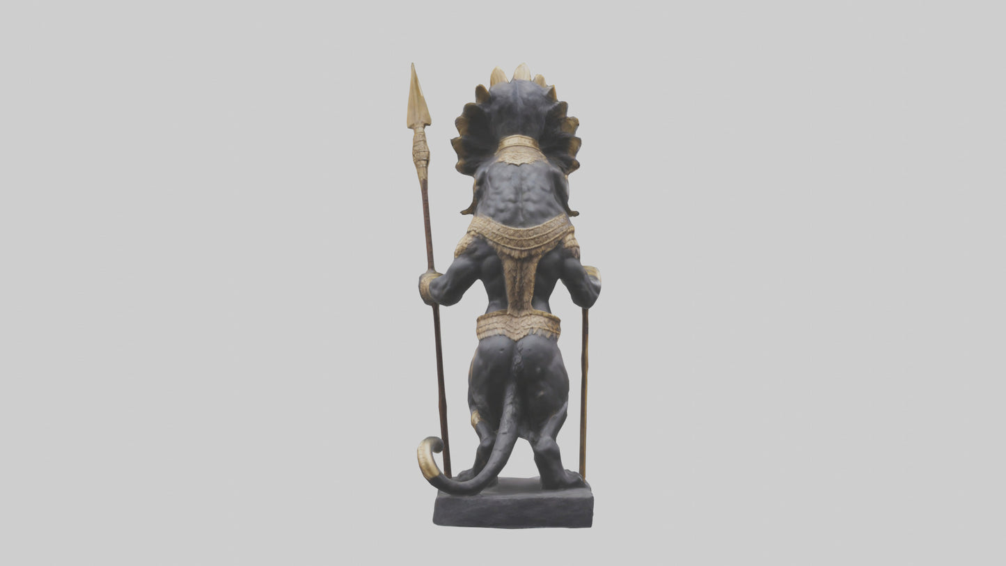 Jaguar Warrior statue model VR / AR / low-poly
