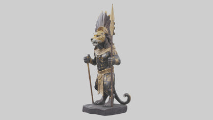 Jaguar Warrior statue model VR / AR / low-poly