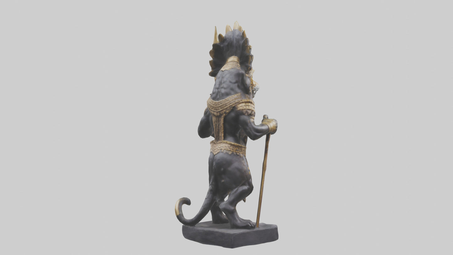 Jaguar Warrior statue model VR / AR / low-poly