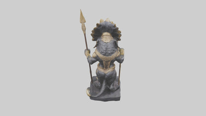 Jaguar Warrior statue model VR / AR / low-poly