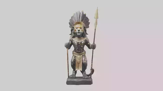 Jaguar Warrior statue model VR / AR / low-poly